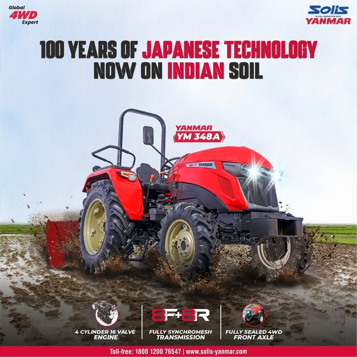 Bring home the advanced Japanese engine that offers Zero Noise and Zero Vibration in Yanmar YM 348A tractor which is powered...