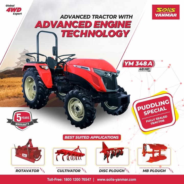 Experience unmatched power and effortless operation with the Solis Yanmar YM 348A, an advanced tractor powered by the worlds best engine technology Experience unmatched power and effortless operation with the Solis Yanmar YM 348A, an advanced tractor powered by the worlds...