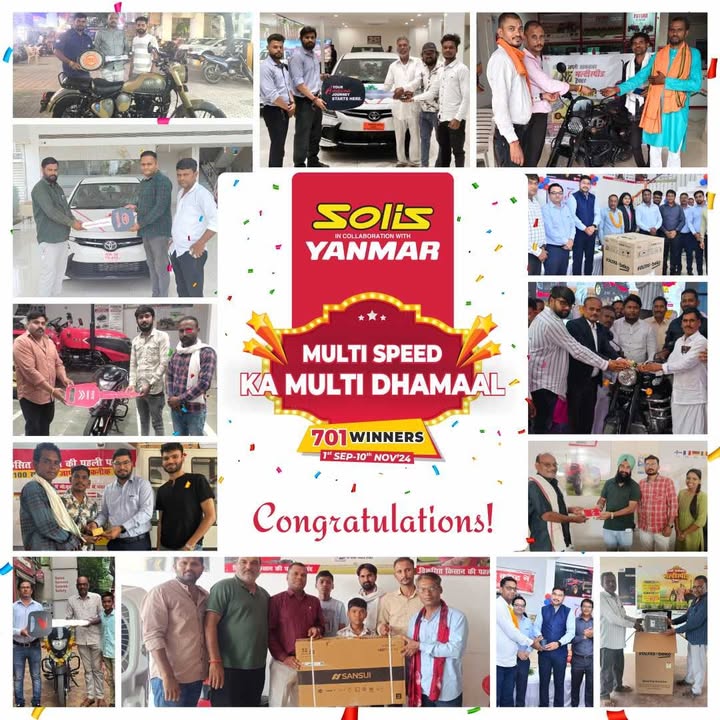 Viksit Kisan Ki Pehli Pasand Solis Yanmar proudly unveiled the names of 701 grand prize winners through its official YouTube...