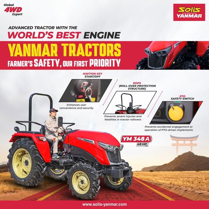 Enjoy strength, power, and smooth operation in farming with Yanmar YM 348A Advanced Tractor powered by the world s best engi...
