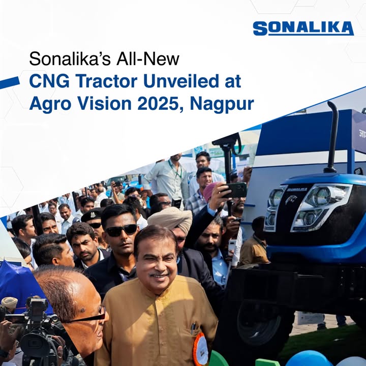 Haulage gets a big boost Sonalika unveiled its CNG CBG haulage specialist tractor at Agro Vision 2025, graced by Parivahan...