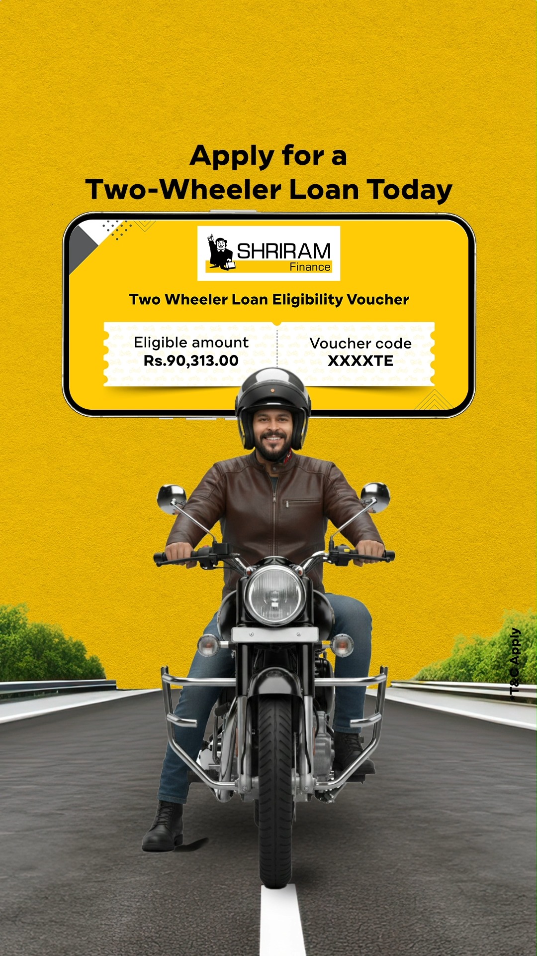 Your dream bike could be parked outside your house right now. Be a two wheeler owner in just minutes with Shriram Finance