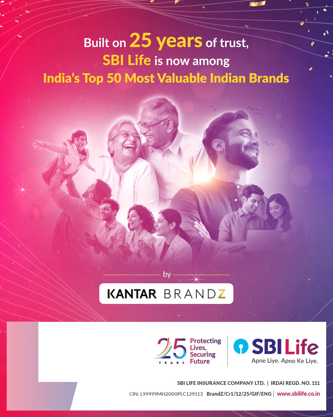 SBI Life is honoured to shine among Indias 50 most valuable brands of 2025