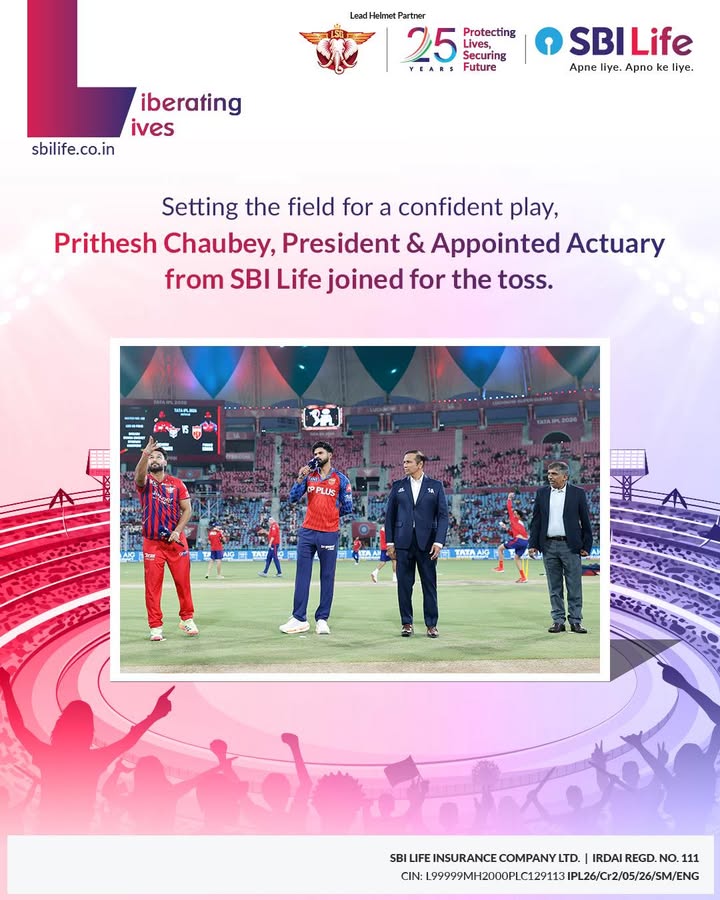 Turning belief into motion, Prithesh Chaubey from SBI Life takes centre pitch for the toss between Royal Challengers Bengalu...