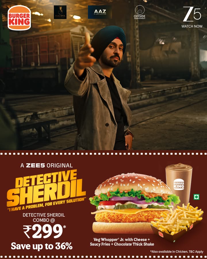 From crime scenes to cravings a thrilling journey awaits Get your Sherdil Combo at a Burger King Restaurant near you