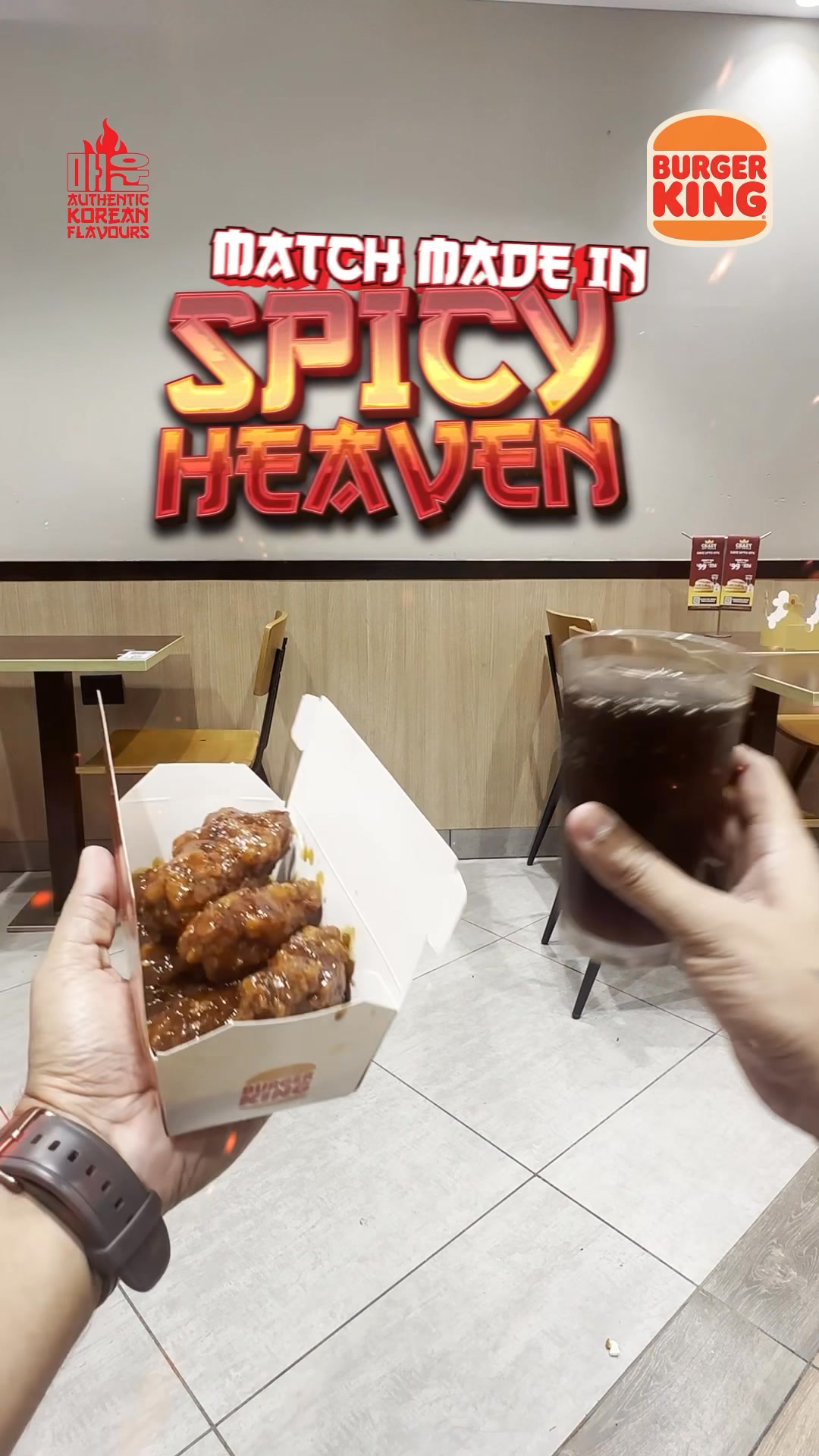 The right kick of spice and the right mix of ice. Grab your Korean favs at a Burger King near you. BurgerKing