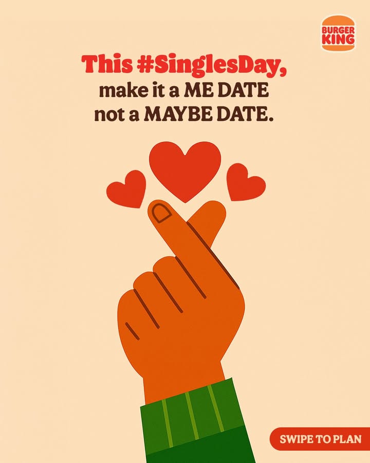 Me We Heres celebrating all the singles BurgerKing SinglesDay