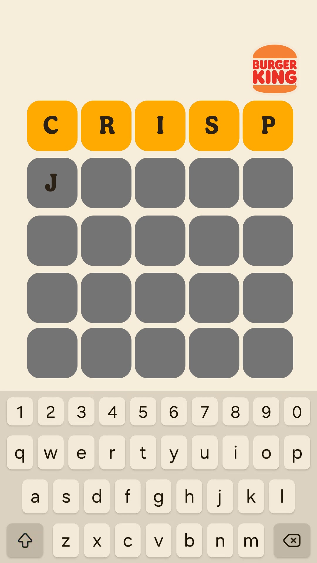 The Burger King Wordle, solved BurgerKing