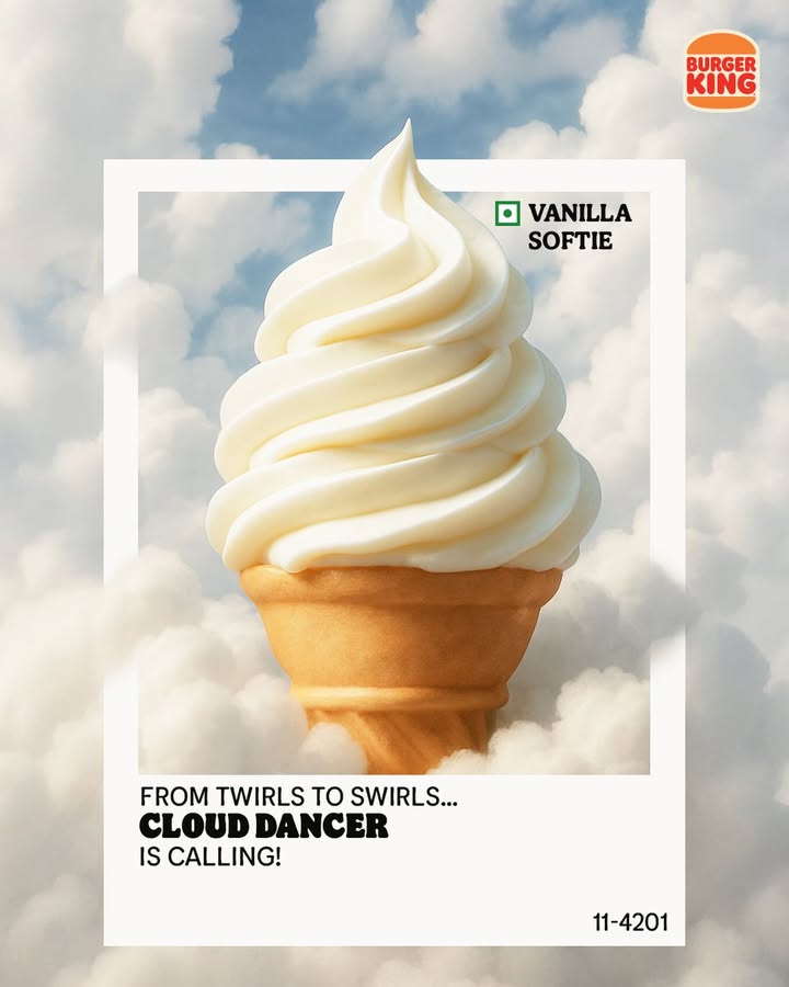 Cloud Dancer, but make it edible. BurgerKing Pantone2025