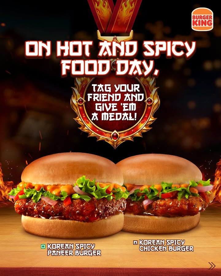 Tag your friends and give em the medal they deserve InternationalHotAndSpicyDay BurgerKing