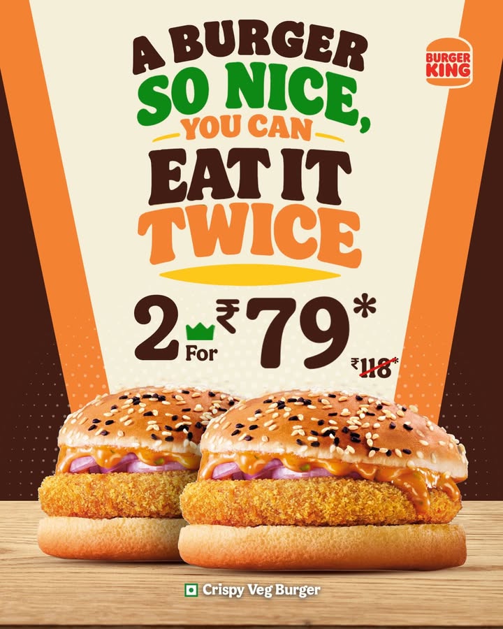 One is just the beginning Get your 2 Crispy Veg at a Burger King near you. BurgerKing