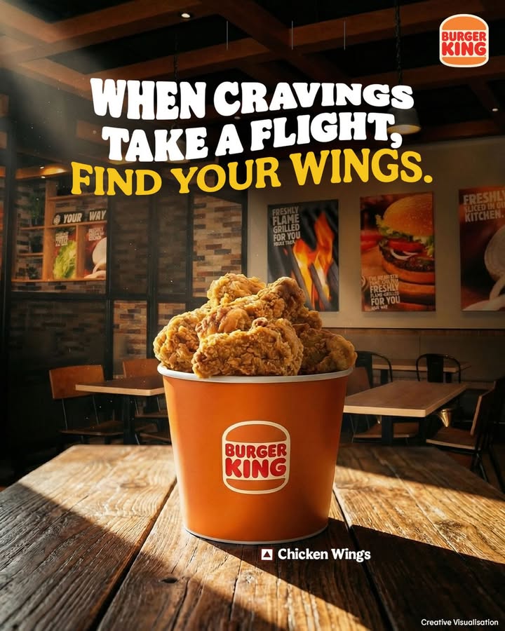 Hold your cravings close, hold your wings closer. BurgerKing