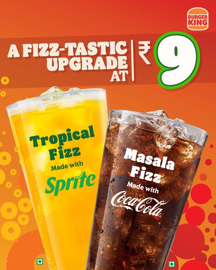 Upgrade to BK Freshers and go from regular to refreshing at just Rs.9 BurgerKing Coolers