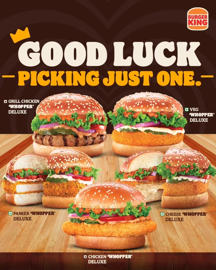 The only wrong answer Not ordering one. Which Deluxe Whopper has your vote BurgerKing WhopperDeluxe