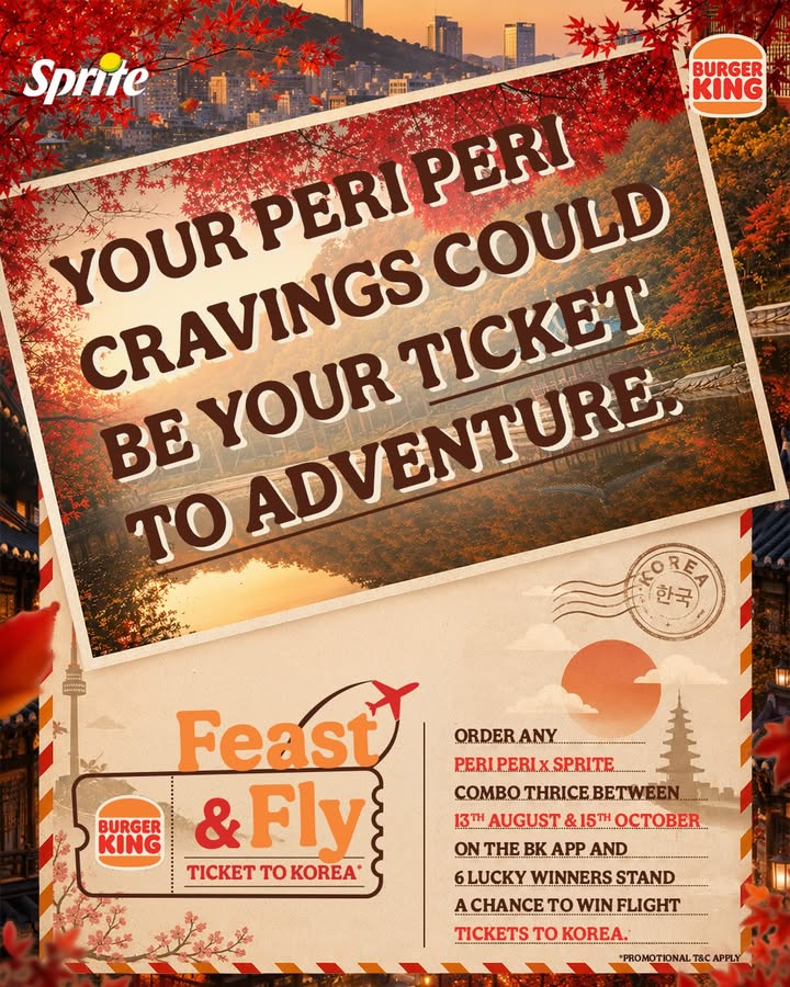 Your Peri Peri cravings could take you places Feast on any 3 eligible Peri Peri x Sprite combos between 15th August and 3...