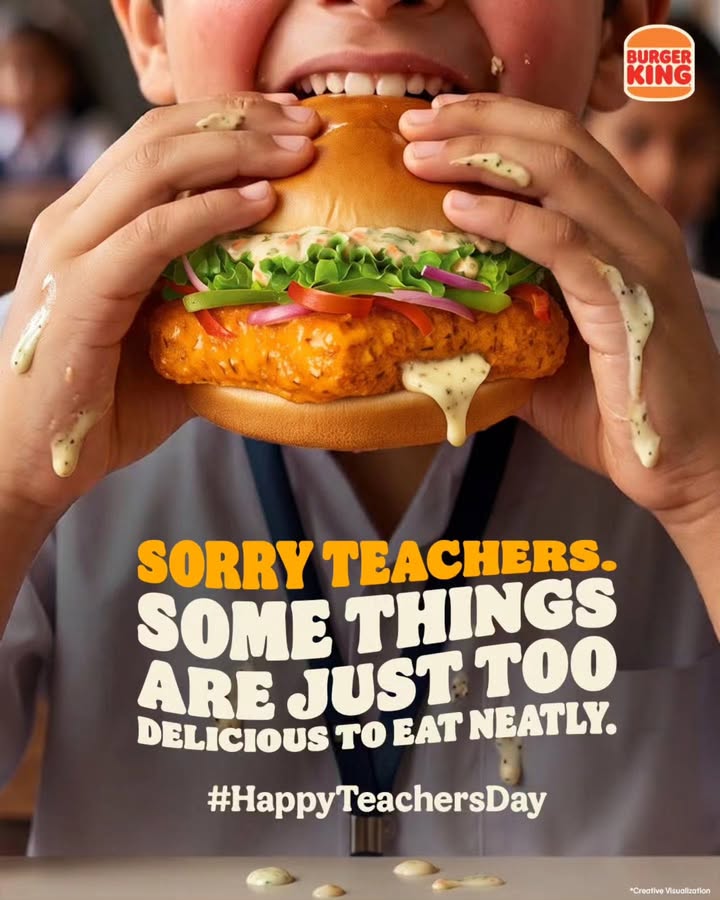 This Teacher s Day, its okay to leave a little mess behind. BurgerKing HappyTeachersDay