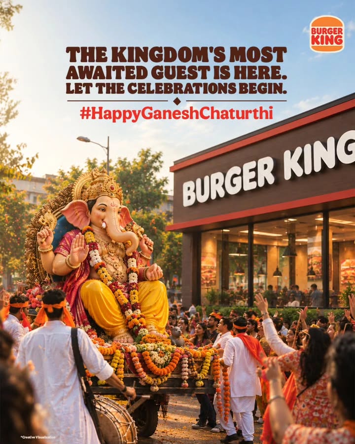 May bappa bless you with a little more sweetness this year. BurgerKing HappyGaneshChaturthi