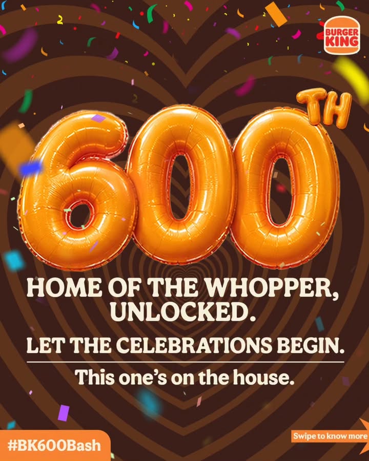 This whopper of a milestone calls for a contest Weve hit 600 restaurants, and we want to celebrate this milestone with...
