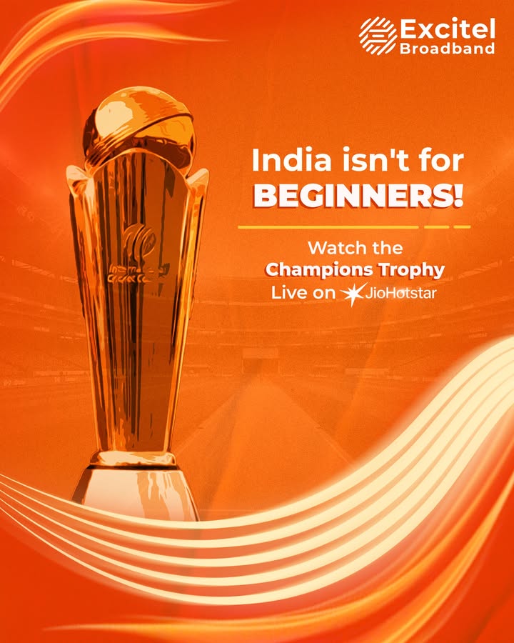 Gear up for the ultimate showdown Stream the Champions Trophy on JioHotstar, Dont miss the action excitelbroadband...