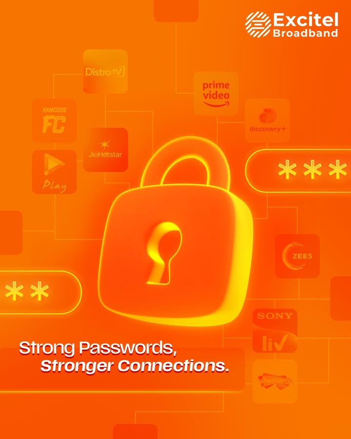 While passwords secure your data, Excitel unlocks glitch free entertainment right at your doorstep. worldpasswordday excitelbroadband SecureConnections internetsafety While passwords secure your data, Excitel unlocks glitch free entertainment right at your doorstep