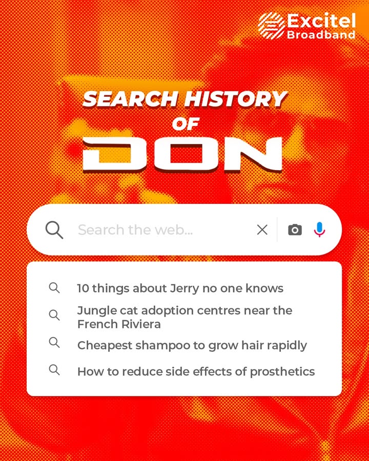 Zara dil ko tham lo Aur jaan lo... What Don s surfing secrets are Meanwhile, aap kya search kar rahe ho aajkal Comments mein batao... excitelbroadband donmoviedialogue movies searchhistory otts Zara dil ko tham lo Aur jaan lo..