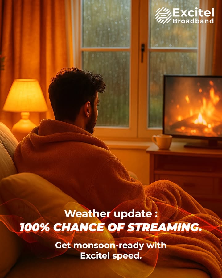 Rainy days are natures way of saying stay in, snack up, and binge like theres no tomorrow with Excitel. ExcitelBroadband WIFI INTERNET fastspeed fastspeedinternet bingewatching rainydays monsoon Excitel Broadband, Wifi, Fast Speed Internet Rainy days are natures way of saying stay in, snack up, and binge like theres no tomorrow with Excitel