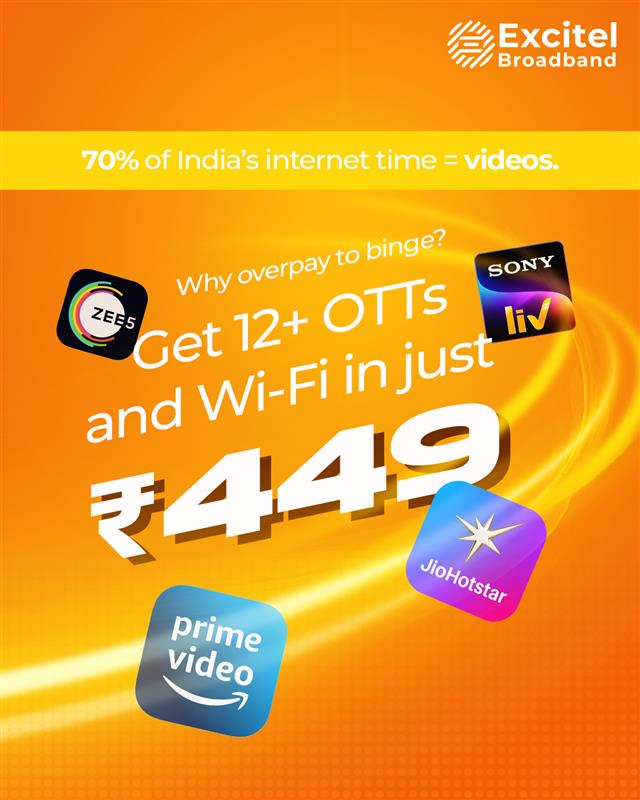 Unlimited Wi Fi 12 OTTs at just 449. Why pay more when bingeing can cost less Excitel teamexcitel ExcitelCares bingewatching BufferFree fyp Unlimited Wi Fi 12 OTTs at just 449