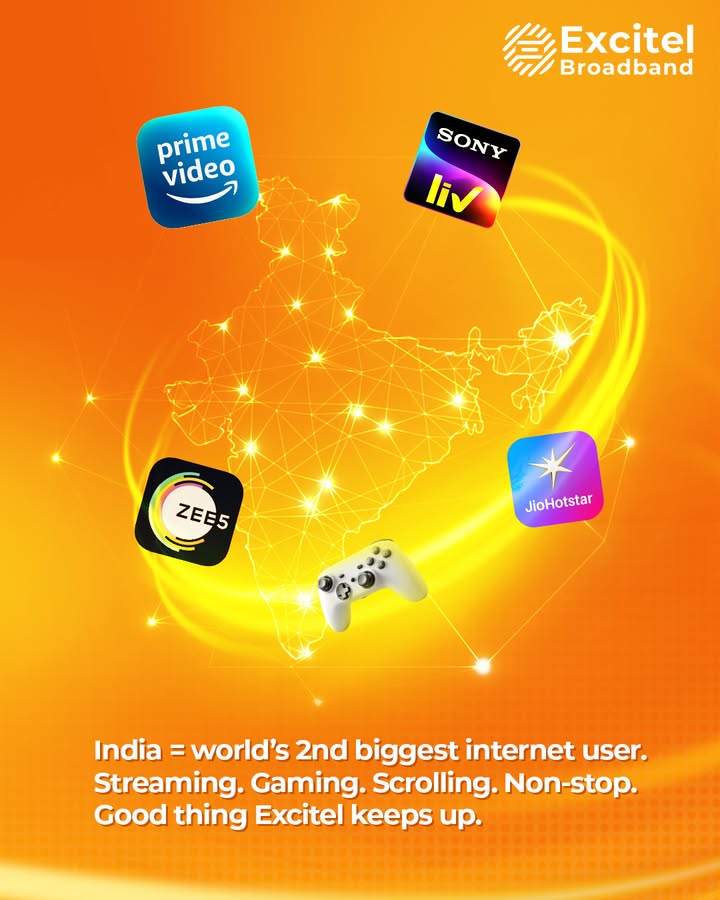 We dont just use the internet. We own it. Unlimited speed. Unlimited OTTs. Unlimited India. Excitel ExcitelBroadband trend BufferFree bingewatching ExcitelCares fyp We dont just use the internet. We own it. Unlimited speed. Unlimited OTTs. Unlimited India