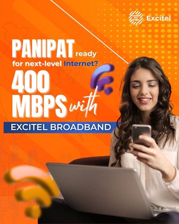 Get lightning fast internet with Excitel Broadband, the most reliable service in your city Superfast Speeds for Strea...
