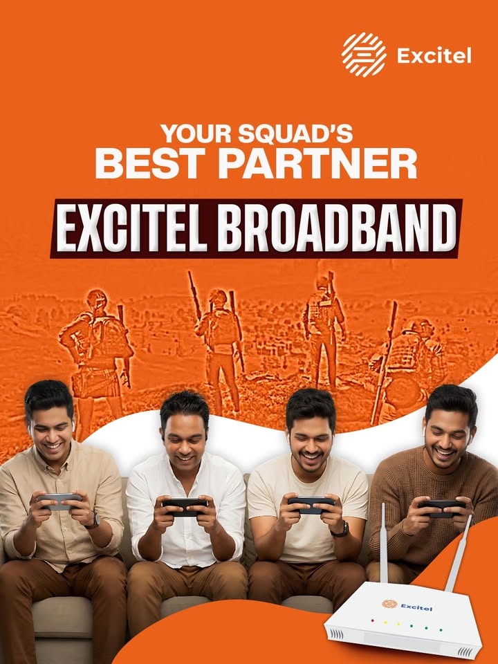 Excitel Broadband delivers blazing fast speeds and ultra low latency for smooth, lag free gaming with your squad every time ...