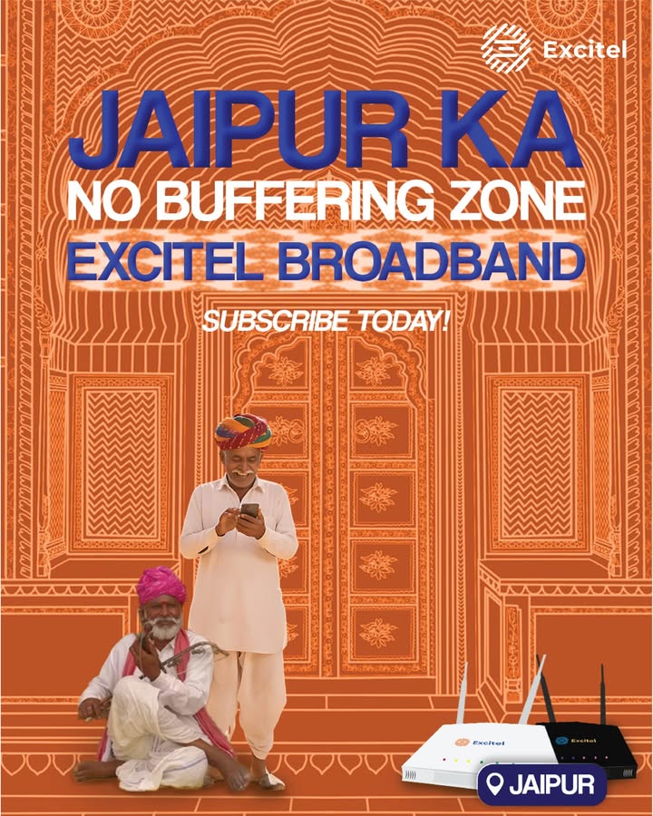 Jaipur, say goodbye to buffering, and hello to blazing fast Excitel internet Enjoy unlimited speed for streaming, gaming, ...