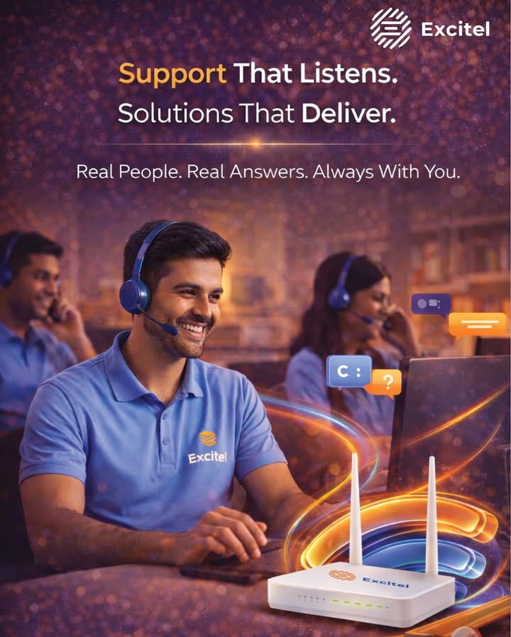 With speeds up to 200 Mbps, truly unlimited data, and real human customer support, Excitel is built to keep you connected, w...