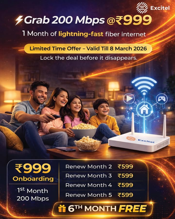 Upgrade your home internet with 200 Mbps fiber at just 999 for the first month