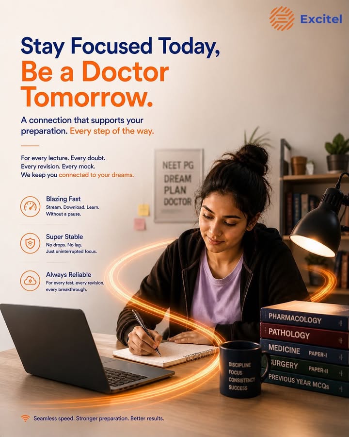 For every late night revision, every doubt solved, every class attended without buffering Excitel stays connected to your d...