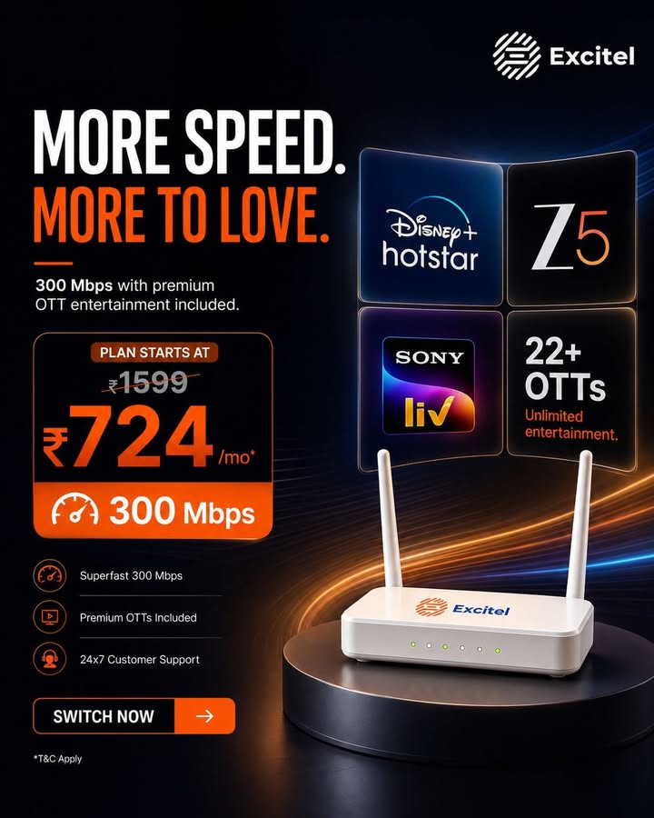 Why settle for less when you can have it all 300 Mbps High Speed Fiber 22 Premium OTTs Included Starting at...