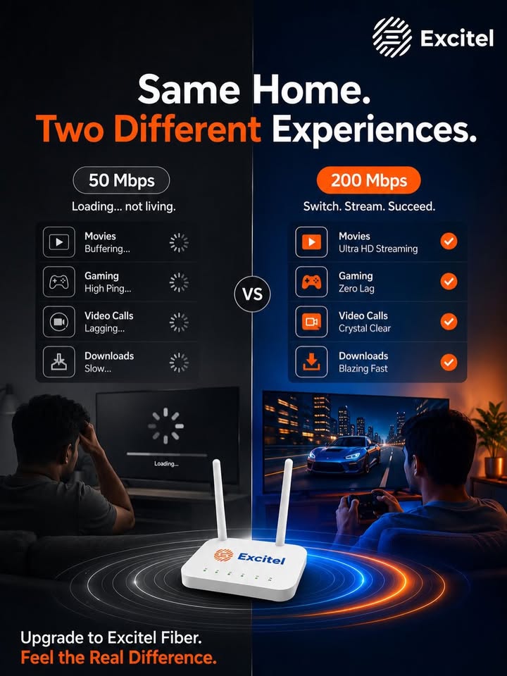 The difference isnt your home. Its your internet