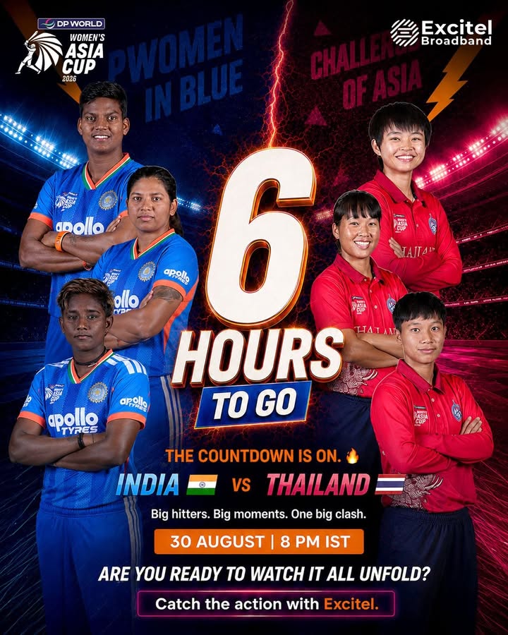 The countdown is on. Just 6 hours to go for India vs Thailand . Big hits. Big moments