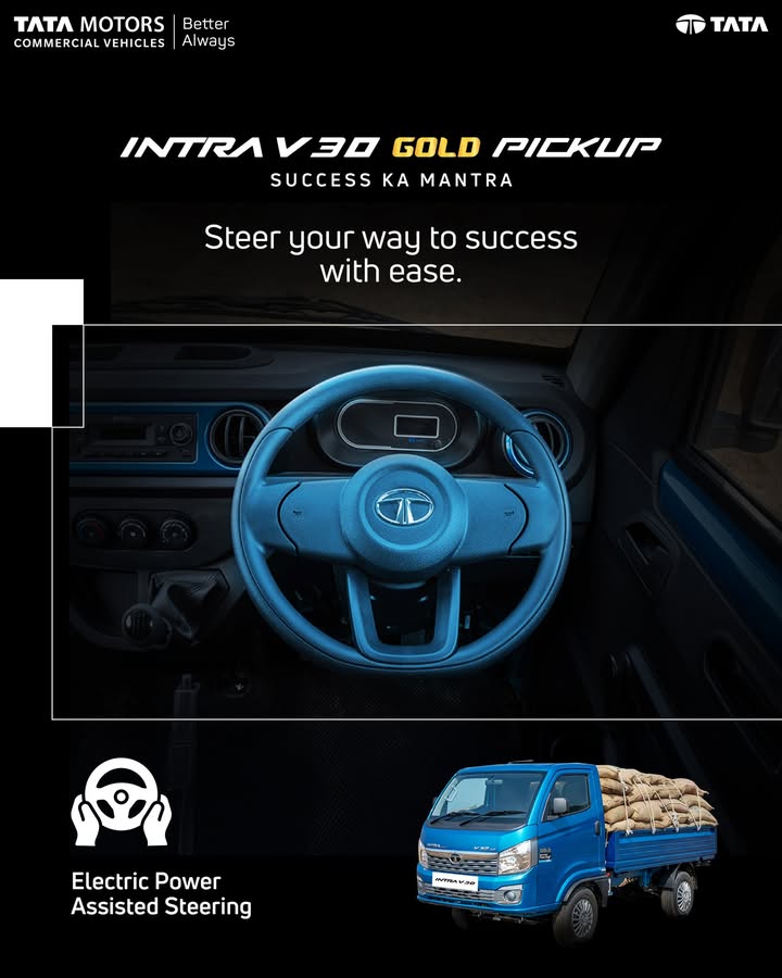 With Tata Intra V30 Gold Pickups Electric Power Assisted Steering, manoeuvre effortlessly and drive your business forward wi...