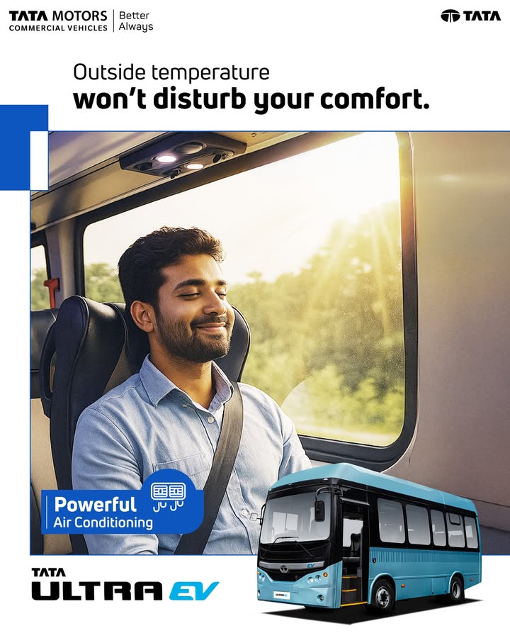 The Tata Starbus EV keeps the interior cool and comfortable even on the hottest, most humid days