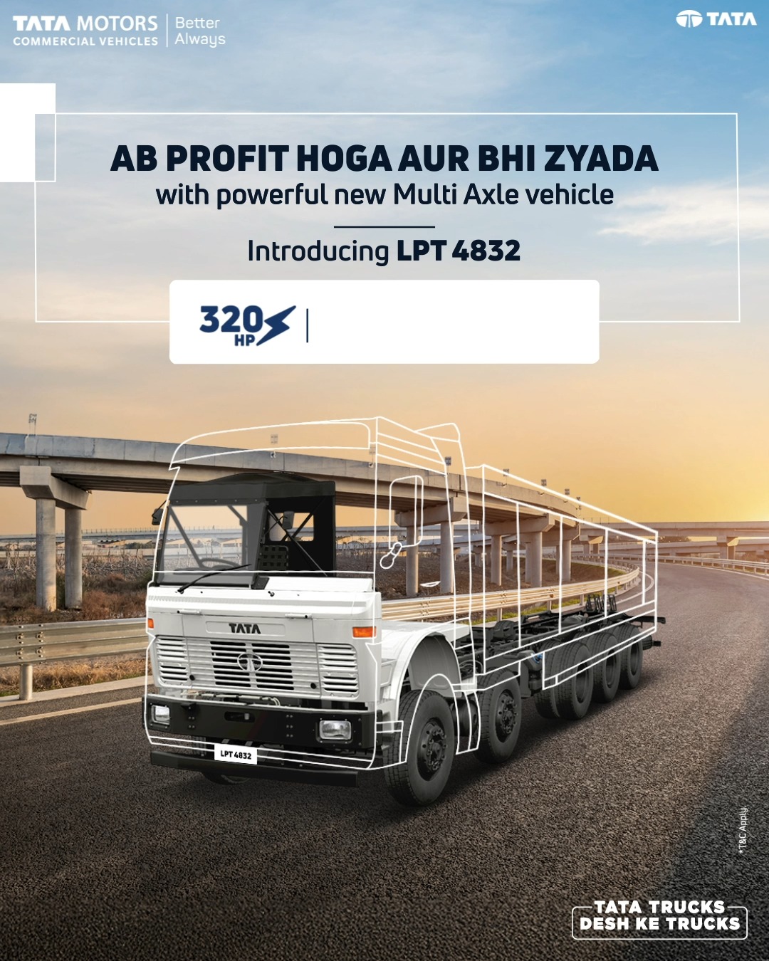 The all new Tata LPT 4832, a powerful multi axle vehicle MAV designed to deliver more on every trip