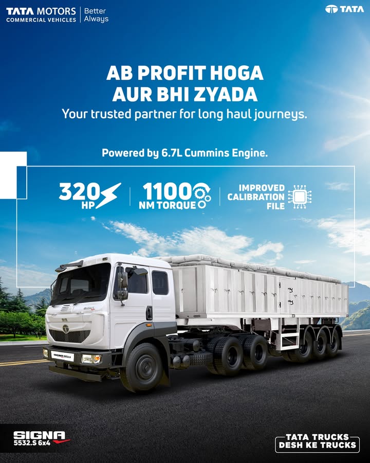 The Tata Signa 5532.S 6x4 is powered by a 6