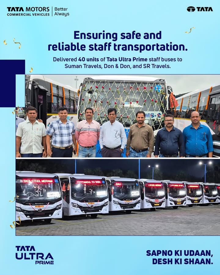 We are proud to deliver 40 units of Tata Ultra Prime buses to Suman Travels, Don Don and SR Travels