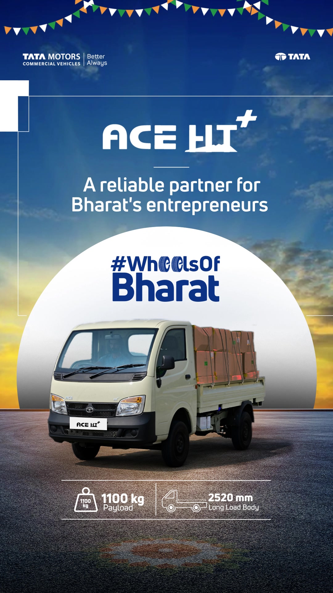 Built for the heavy hauls and the daily hustle, the ACE HT keeps India running on the WheelsOfBharat