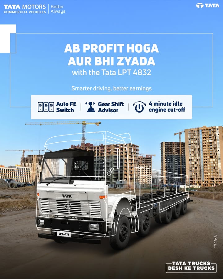 The Tata LPT 4832 helps you save fuel intelligently