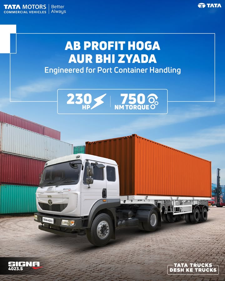 Built for the heavy demands of port work, the Tata Signa 4023