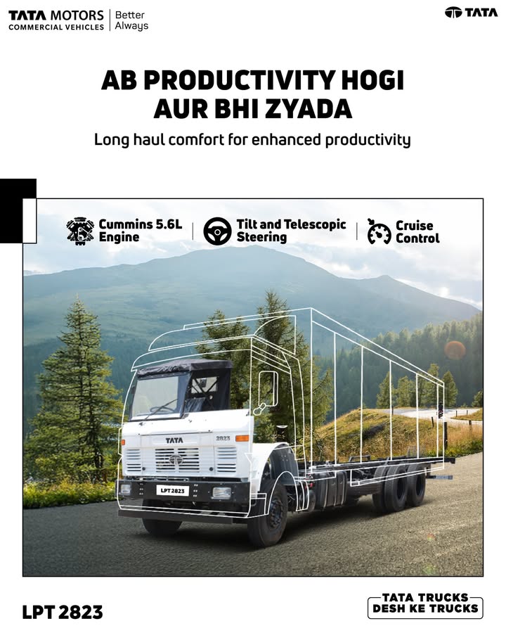 The Tata LPT 2823 is built to boost your earnings on every long haul. Its powerful 5