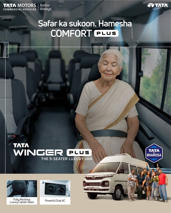 Presenting the All New Tata Winger Plus, a 9 seater luxury van crafted for every kind of travel