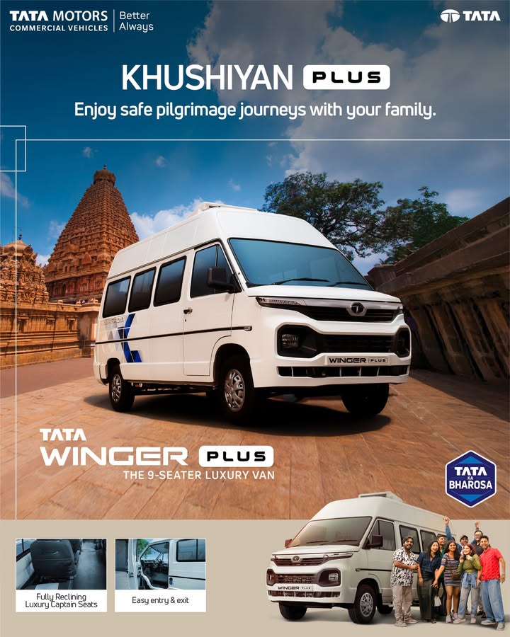 The all new Tata Winger Plus is perfect for family pilgrimage trips, featuring fully reclining luxury captain seats and easy...