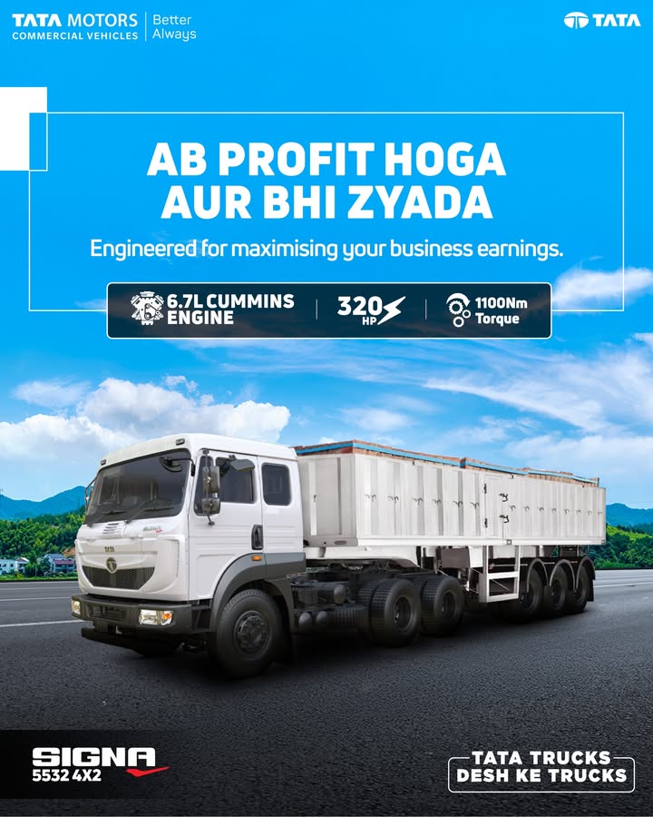 The Tata Signa 5532 4X2 is built to turn every trip into an opportunity to earn more. With its robust 6