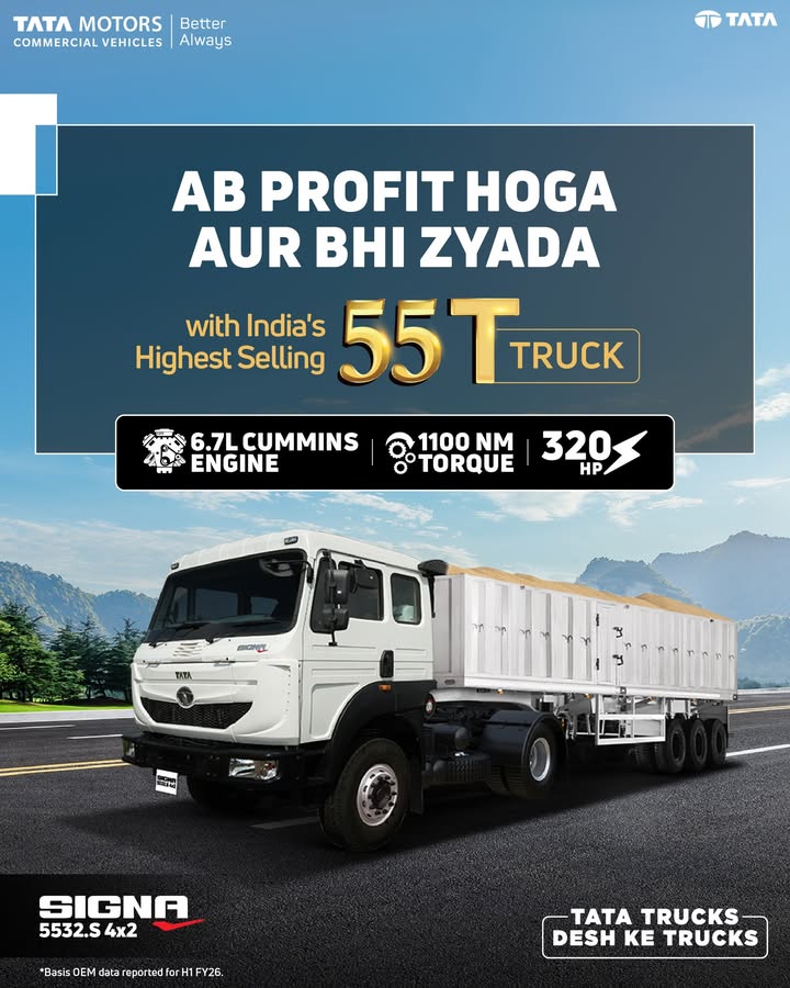 The Tata Signa 5532.S 4x2 offers drivers a journey that s smoother, safer, and more confident than ever before, thanks to its advanced 6 The Tata Signa 5532